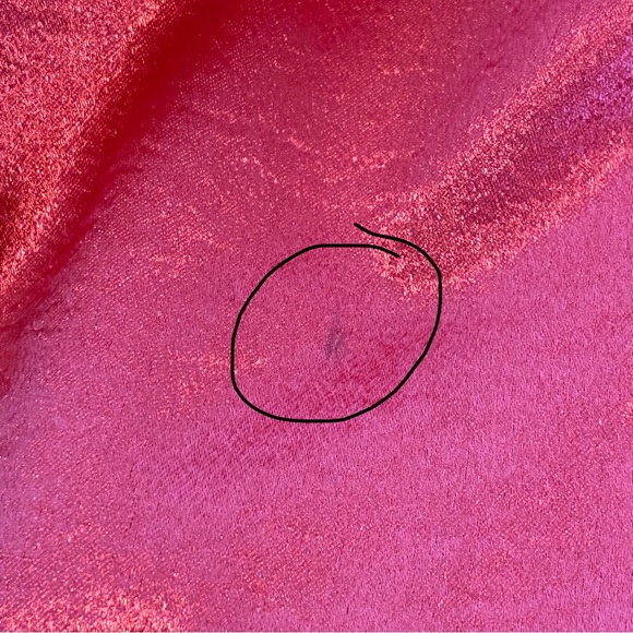 Coral Satin Ruched Strapless Dress - Picture 16 of 17